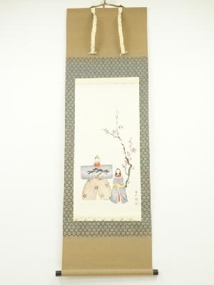 静水筆　立雛　肉筆紙本掛軸